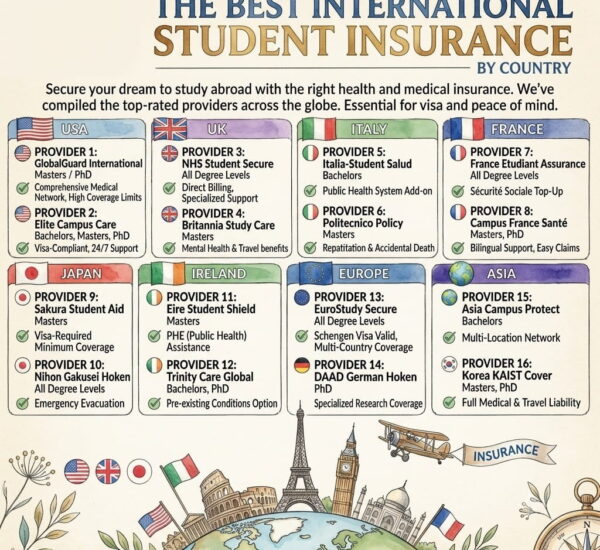 Best International Student Health Insurance by Country — Complete Guide (USA, UK, Italy, France, Japan, Ireland, Europe & Asia)