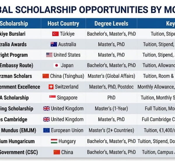 12-Month Fully Funded Scholarship Calendar - Scholarships With Deadlines