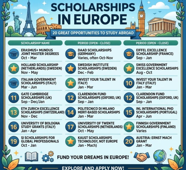 20 Best Scholarships in Europe — Fully Funded Opportunities With Deadlines