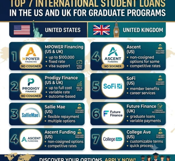 Top 7 International Student Loans in the US and UK for Graduate Programs