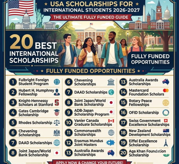 USA Scholarships for International Students 2027 — How to Apply + 20 Best Fully Funded Opportunities