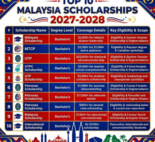 Top 10 Malaysia Scholarships for International Students 2027-2028 — Complete Guide